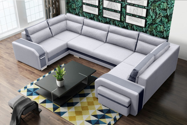 XXL Wohnlandschaft Ecksofa Sofa Couch Polster Garnitur Ecke Designer U-Form Neu