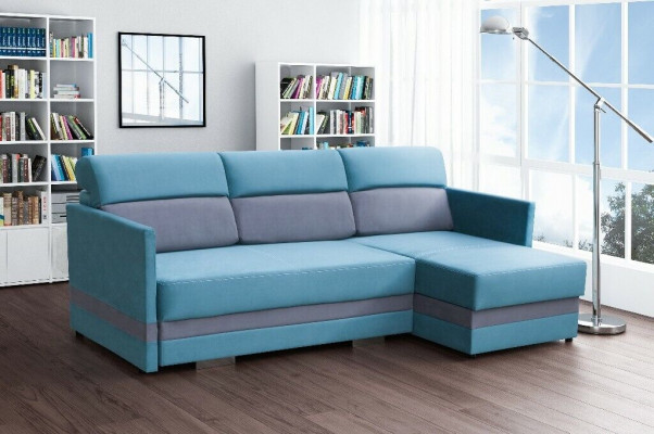 Sofa Schlafsofa Designer Sofa mit Bettfunktion + Bettkasten Ecksofa Couch NEU