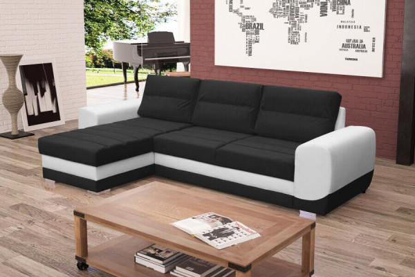 Sofa Schlafsofa Designer Sofa mit Bettfunktion + Bettkasten Ecksofa Couch NEU