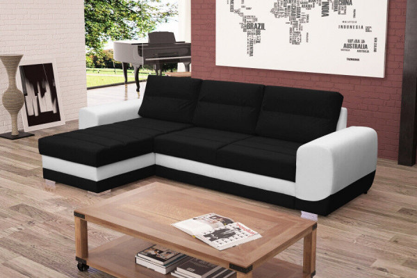Sofa Schlafsofa Designer Sofa mit Bettfunktion + Bettkasten Ecksofa Couch NEU