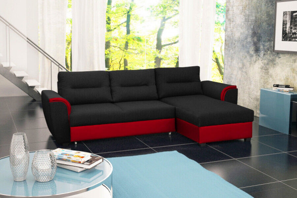 Sofa Schlafsofa Designer Sofa mit Bettfunktion + Bettkasten Ecksofa Couch NEU