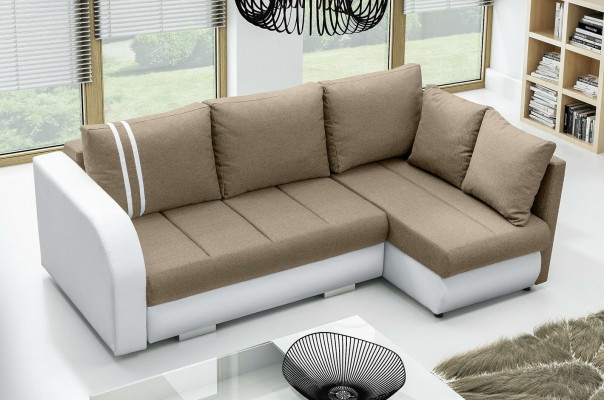 Sofa Schlafsofa Designer Sofa mit Bettfunktion + Bettkasten Ecksofa Couch NEU