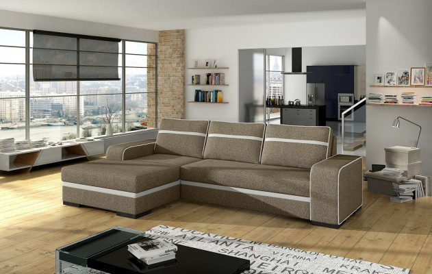Sofa Schlafsofa mit Bettfunktion und Bettkasten - Ecksofa Couch, NEU im Sortiment