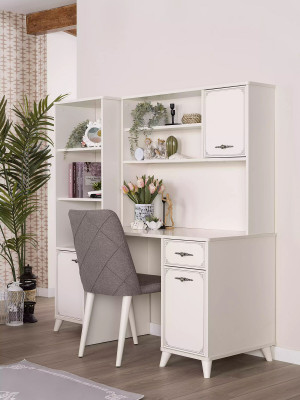 Komplette Jugendbett Funktionsbett Ausziehbares Set 8tlg Holz Weiß