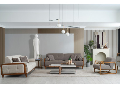 Wohnzimmer Polster Couchgarnitur Designer Sessel Beistelltisch Möbel