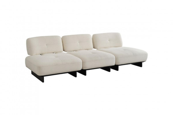 Edler Viersitzer Designer Wohnzimmer Weiße 4–Sitzer Stoffcouch Möbel