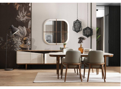 Braun-Weiße Esszimmer Möbel Designer Esszimmergarnitur Luxus 9tlg Set