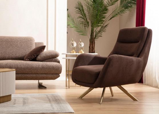 Braune Wohnzimmer Sofas Designer 3+3+1 Sitzer Garnitur Einsitzer 3tlg