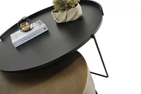 Designer 2x Couchtische Moderner Runder Beistelltisch Metalltisch Set