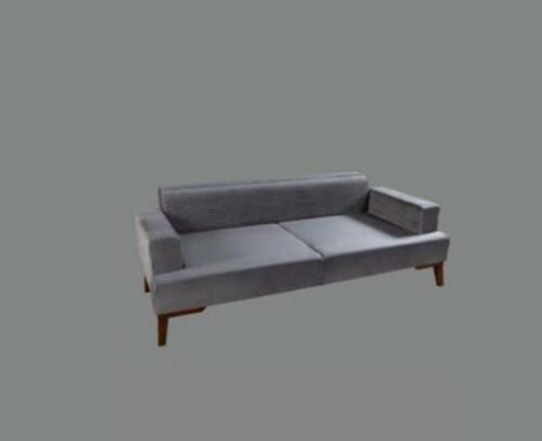 Elegante Graue Couch Dreisitzer Sofa Wohnzimmer Sitzmöbel Samt