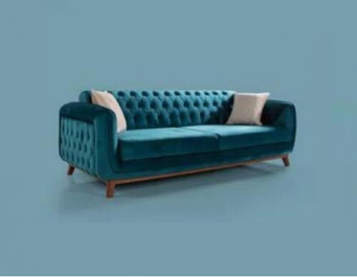 Design Couch 3 Sitzer Sofa Dreisitzer Polster Stoff Turkis Sitzpolster