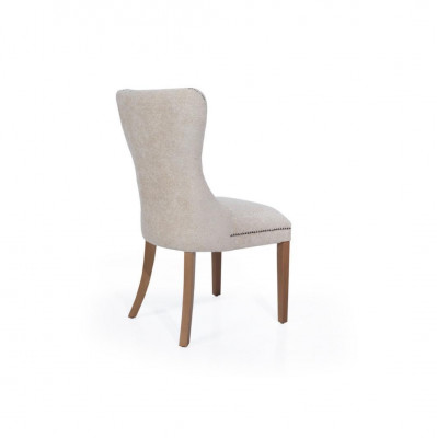 Beiger Esszimmer Holz Stuhl Polster Lehnstühle Klassische Designer Möbel