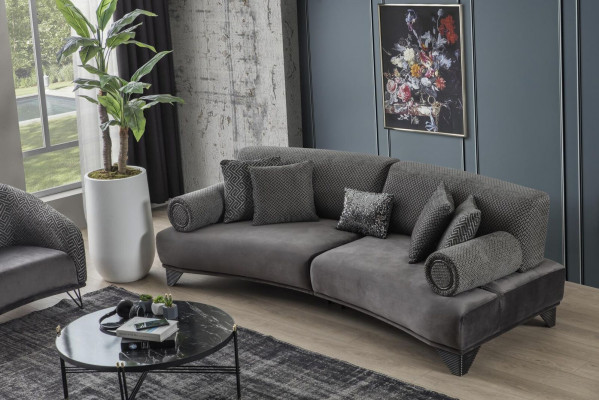  Luxus Sofa Dreisitzer 3 Sitzer Sofas Wohnzimmer Gebogene Couch Stoff Design Neu