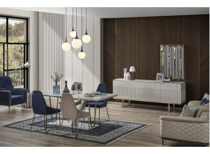 Garnitur Essgruppe Esszimmer Esstisch Sideboard Ess Stuhl Essgruppe Essecke 6tlg