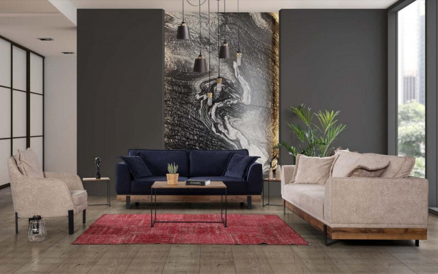 Sofagarnitur Sofa Sessel Sofas Dreisitzer 3+3+1 Sitzer Garnitur Modern