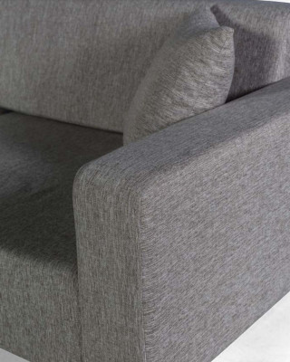 Wohnzimmer Couch Dreisitzer Sofa 3 Sitz Polster Textil Grau Möbel