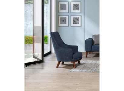 Luxus Polster Textil Lehnstuhl Einsitzer Sessel Polster Möbel blau