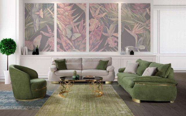 Modern Runder Sessel Einsitzer Polster Designer Textil Stoff