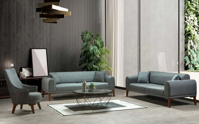 Luxuriös Modern Sofa 3 Sitzer Design sofa Dreisitzer Polster Holz