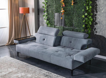 Zweisitzer Sofa 2 Sitzer Luxus Sofas Wohnzimmer Modern Design Polyester Stoff