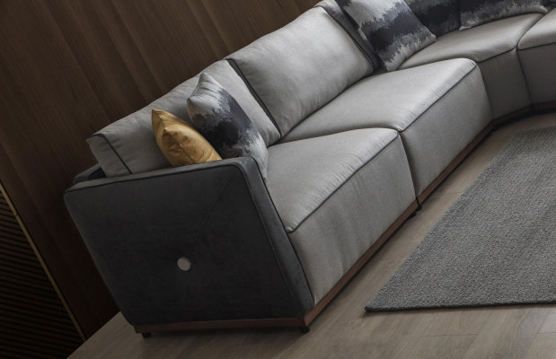 Ecksofa Sofas L-Form Großes Sofa Eck Wohnzimmer Polyester Modern Luxus Stoff Neu