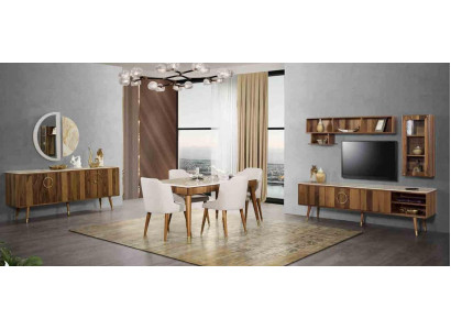 Garnitur Set Modern Tisch 6x Stühle Stuhl Komplette Essgarnitur 7tlg. Esszimmer
