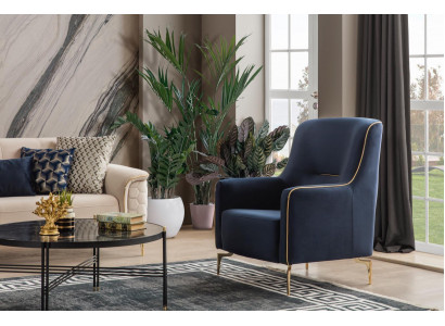 Sessel Einsitzer 1 Sitz Clubsessel Stoff Moderner Stuhl Wohnzimmer Möbel Textil