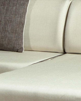 Ecksofa L-Form Sofas Couches Ecke Couch Polstermöbel Textil Weiß