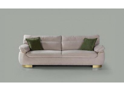 Dreisitzer Sofa 3 Sitz Sofa Couchen Stoff Couch Möbel Modern Samt Weich Beige