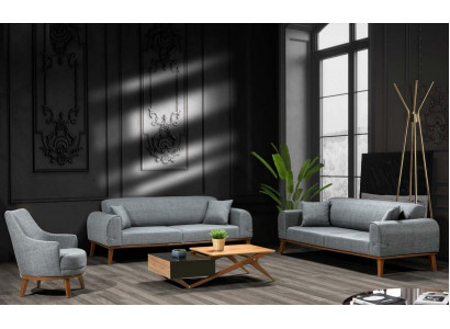 Sofagarnitur 3+3+1 Sitzer Design Sofa Polster Couch Modern Samt