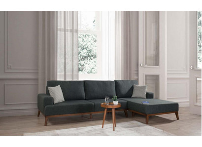 Ecksofa L-Form Garnitur Textil Sitz Wohnzimmer Polstermöbel Ecke Sofa