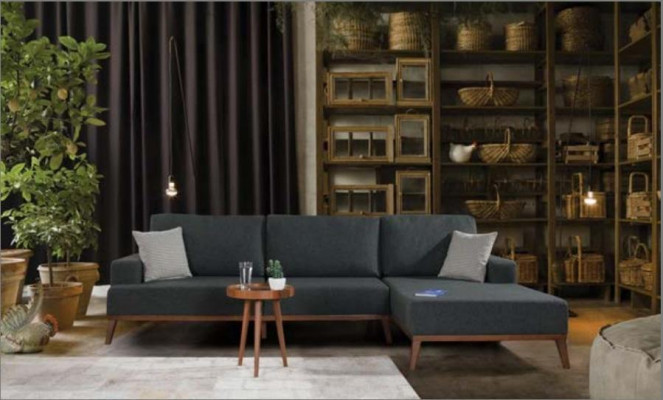 Ecksofa L-Form Garnitur Textil Sitz Wohnzimmer Polstermöbel Ecke Sofa
