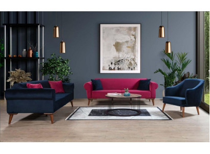 Sofagarnitur 3+3+1 Sitz Design Sofa Polster Couchen Couch Modern 3 tlg
