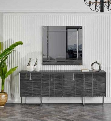 Luxus Esszimmer Set Tisch Gruppe 3tlg. Eckgarnitur Kommode Spiegel Neu
