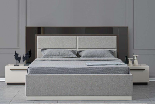 Bett + 2x Nachttische 5tlg. Schlafzimmer Designer Luxus Möbel Modern Set