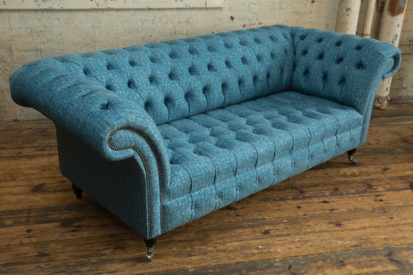 Chesterfield Original Sofa Couch Textil Sofas Couchen Polster Stoff Neu