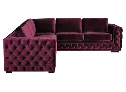 Burgund Ecksofa Chesterfield Samt Stoff Möbel Neu Wohnzimmer Modern Design Sofa