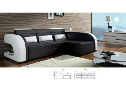 Leder Sofa mit USB Polster Ecksofa Wohnlandschaft Polsterecke Sofa Bergamo Couch