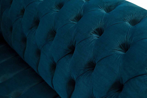 Blaue Chesterfield Sofagarnitur Couch Polster Set Sitzgarnitur 3+1+1