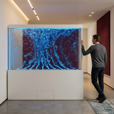 Wassersäulen Trennwand Designer Edelstahl Säulen Wände Led Wand