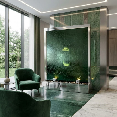 Wasserwand Wassersäule Wasserfall Led Trennwand Luxus Design