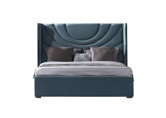 Wunderschönes Doppelbett mit gepolstertem Kopfteil im modernen Stil 