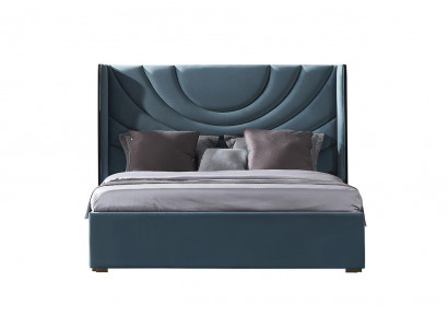 Wunderschönes Doppelbett mit gepolstertem Kopfteil im modernen Stil 