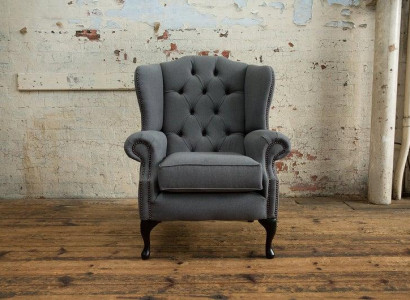 Chesterfield Design Luxus Stoffsofas Textil Ohrensessel 1 Sitzer Sofa Polster