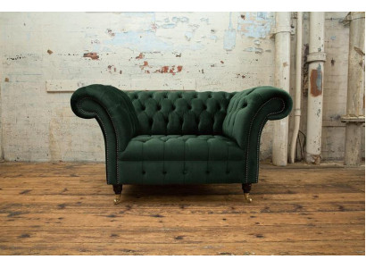 Chesterfield Design Sofa Sessel Couch Polster Luxus Textil Couchen 1 Sitzer #103