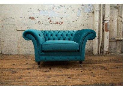 Chesterfield Sessel Fernseh Couch 1 Sitzer Sofa Textil Stoff Couchen Polster 136