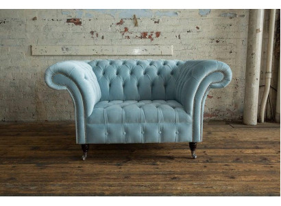 Chesterfield Design Sofa Sessel Couch Polster Luxus Textil Couchen 1 Sitzer #145