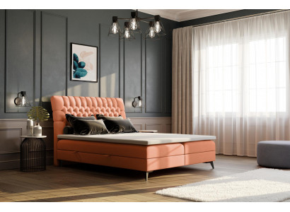 Chesterfield Boxspring Bett Doppel Design Betten Polster Kasten Funktion Hotel