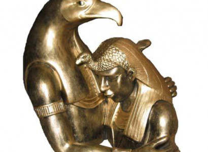 Ägypten Skulptur Ramses II Büste mit Adler Ägyptische Figuren Statuen 35 cm