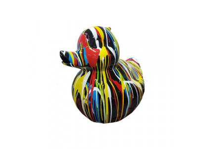 Abstrakte Deko Figur Statue Skulptur 60 cm Figuren Statuen Ente Bunt bemalt 60cm
